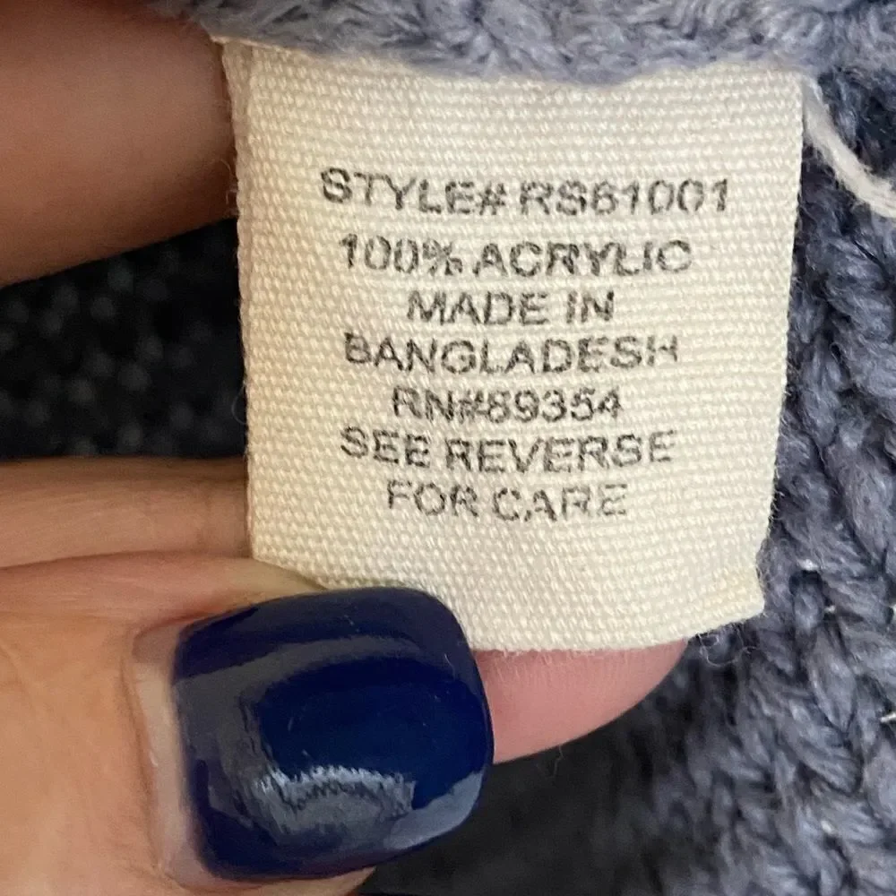 Blue Hi-Lo Knit Sweater  - Picture 4 of 5